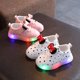 thumbnail image 2 of Disney primavera y otoño nuevos zapatos con luces para niños niñas arco LED zapatos luminosos ligeros y transpirables zapatos casuales para niñas bebés28-Plantilla 17 cm Gao Jinjia LED, 2 of 2