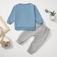 thumbnail image 7 of TOWED22 Toddler Baby Boy Fall Winter Clothes Crewneck Long Sleeve Sweatshirt Pullover Tops Elastic Joggers Pants 2pcs Outfit Set(Blazer,2-3 Y), 7 of 7
