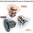 thumbnail image 3 of Bathroom Sink Stopper, Rust-Resistant Bathroom Sink Drain Strainer, Flower Pattern Bounce Sink Plug with Hair Catcher Suitable for 1.18-1.57 Inch Push Basin Pop-Up Drain Filter(Rose Gold), 3 of 8