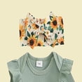 thumbnail image 4 of vigerkar New To The Crew Baby Girl Outfit Newborn Coming Home Outfits Ribbed Romper Bodysuit Floral Pants Set (Green, 3-6 Months), 4 of 7