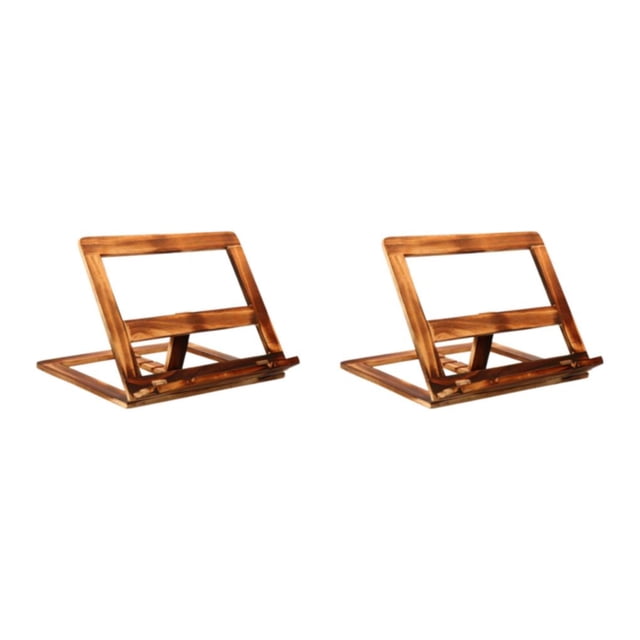 Yuarrent Wooden Book Stand with Page Paper Page Holders Clip Kitchen Textbook madera 2Conjunto