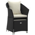 thumbnail image 2 of vidaXL 2 Piece Garden Lounge Set with Cushions Black Poly Rattan, 2 of 5