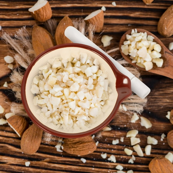 NICEXMAS Ceramic Mortar and Pestle Set Brown Wood Home Kitchen Supplies 1Set