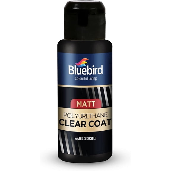 Bluebird Polyurethane Clear Coat for Furniture, Paintings, Water-Based Professional Varnish (Matt, 3.4 fl oz)