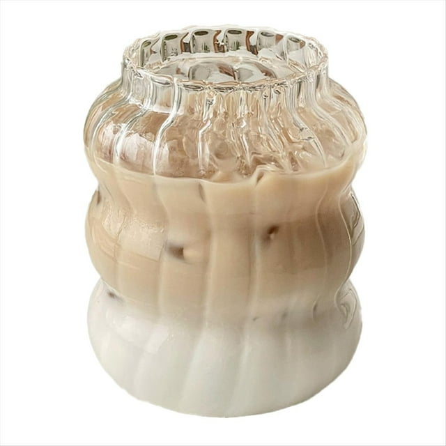 6 Piezas de Vidrio Vaso Resistente Al Vaso para Beber Jugo de Té Transparente de Café con Leche de Vasos de Agua para el Hogar,C
