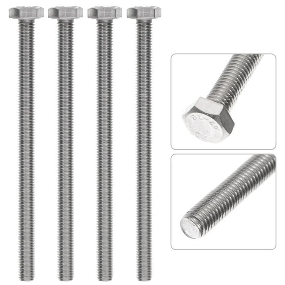 PTOOTP 5Pcs Stainless Steel Flat Bolts Full Thread Design Furniture Fasteners