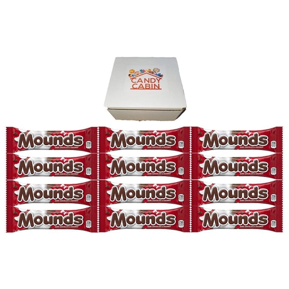 MOUNDS Dark Chocolate and Coconut 1.75 Oz Candy Bar, Multiple Pack Box By CANDY CABIN 12 Pack