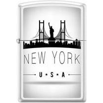 Zippo Lighter- New York City Silhouette White Matte Windproof Lighter #Z5067