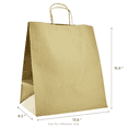 thumbnail image 3 of Karat HUNTINGTON (Extra Large) Kraft Paper Gift Bags with Handles - Sturdy & Recyclable Brown Shopping Bags - Recycled Materials - for Retail and Groceries (13.9"x15.9") - FP-SB130 - 200 pcs, 3 of 3