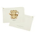 thumbnail image 2 of Personalized Name Monkey Cotton Canvas Cosmetic Bag, 2 of 3