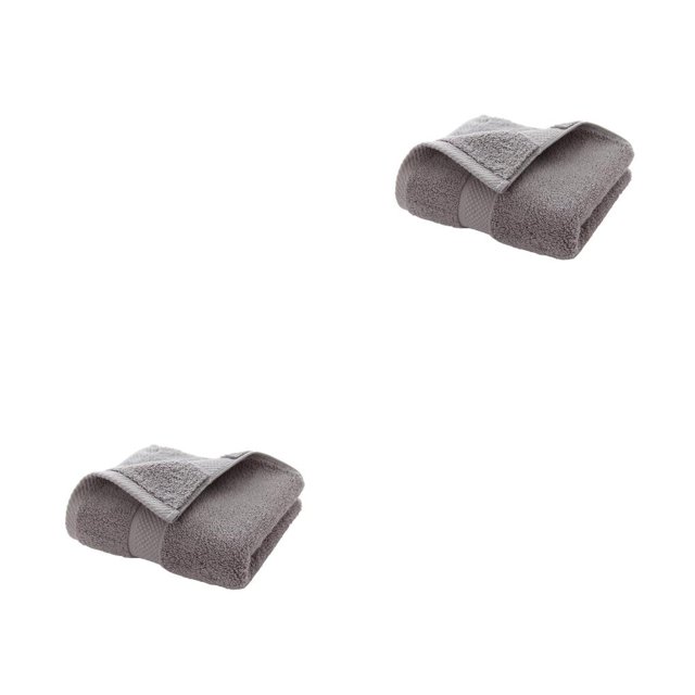 Matsuzay Toalla de algodón Lavar a mano Toallita multicolor Gruesa Cabeza de secado rápido Turbante Suministros de viaje Accesorios de hotel Gris 2Conjunto