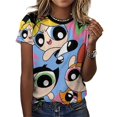 thumbnail image 3 of The Powerpuff Girls Womens T-Shirt Round Neck Short Sleeve Tee Shirts Summer Breathable Tops Blouse 3XL, 3 of 8