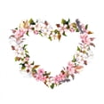 thumbnail image 2 of Floral Wreath Heart Shape Wall Decal Wallmonkeys Peel and Stick Floral Graphic (48 in W x 45 in H) WM502601, 2 of 4