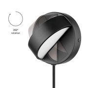 Globe Electric 4.75 Matte Black LED Integrated Plug-in or Hardwire Indoor Wall Sconce (2-pack)