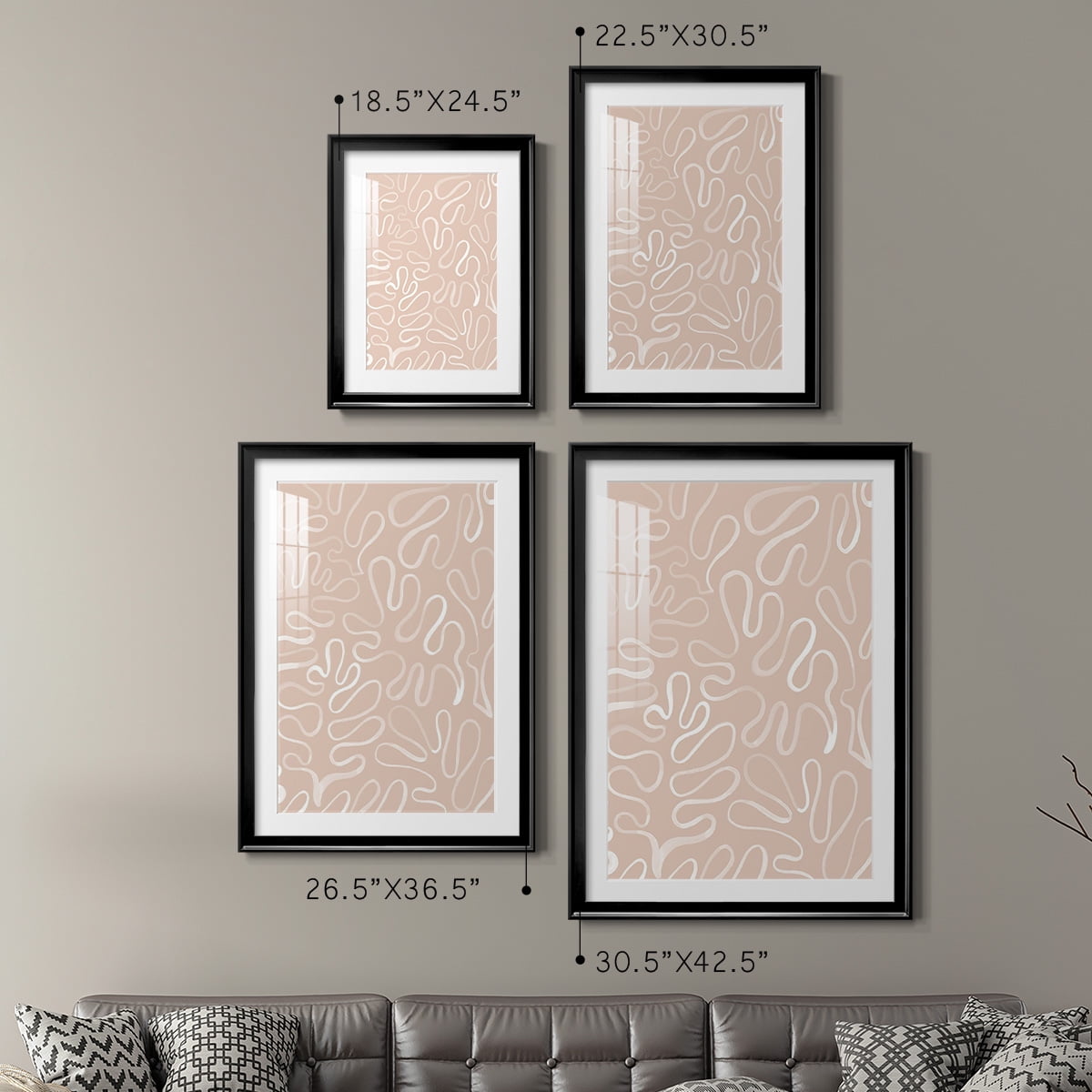 Wexford Home Matisse Pieces III Premium Framed Print, 18.5" x 24.5" - Ready to Hang, Black (Set of 2)