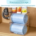 thumbnail image 3 of Sindcom Under Sink Trash Bag Holder & Dispenser, 2-Pack Stackable Organizer Bins for 13/30/33 Gallon Garbage Bags, Clear Storage for Kitchen, Laundry Room & Bathroom Organization, 3 of 6
