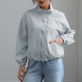 thumbnail image 4 of ManxiVoo Women's Waterproof Rain Jacket Lightweight Hooded Windbreaker For Outdoor Activities And Commuting S Size Light Blue, 4 of 9
