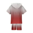 thumbnail image 5 of Honeeladyy Girls Two Piece Outfits Gradient Color Shirt Shorts Set Short Sleeve Hoodie Tops with Elastic Waist Shorts Red 8-9 Years, 5 of 7