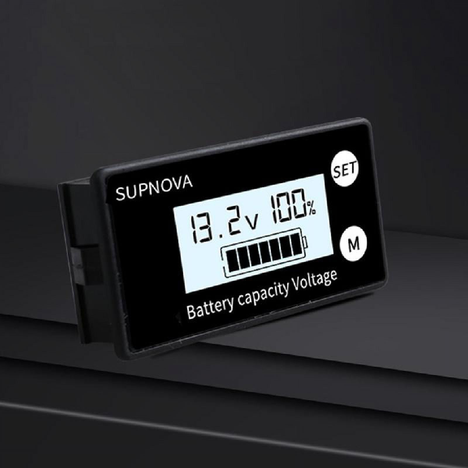 Necvior Battery Capacity for 12V 24V 48V 72V Acid Lithium LiFePO4 Car Motorcycle Voltmeter Panel