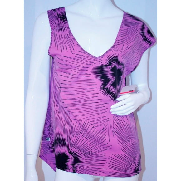 ROXY Haut Ample Violet à Hatchback, Chemise Asymétrique à Motif FLORAL S