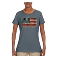 thumbnail image 2 of Wild Bobby, American Game Flag Baseball Bat Ball, Sports, Women Graphic Tee, Charcoal, Small, 2 of 3