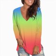 thumbnail image 6 of Towmus Women Tunic Tops Long Sleeve Fall Tops Comfy V Neck Basic Shirts Solid Color T Shirt Loose Casual Fall Blouse Basic Tees, 6 of 6