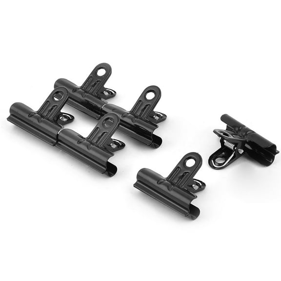 Unique BargainsOffice Metal Folder Paper Hollow Out Binder Bull Clip 6 Pcs