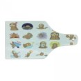 thumbnail image 1 of Sloth Cutting Board, Manga Style Sloth Characters with Different Expression and Poses Humorous Design, Decorative Tempered Glass Cutting and Serving Board, Wine Bottle Shape, Multicolor, by Ambesonne, 1 of 1