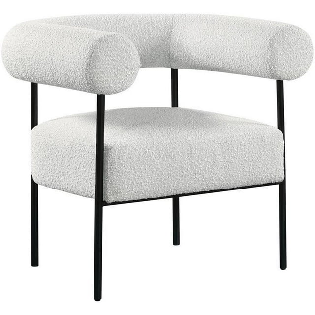 Meridian Furniture Blake Cream Boucle Fabric Accent Chair