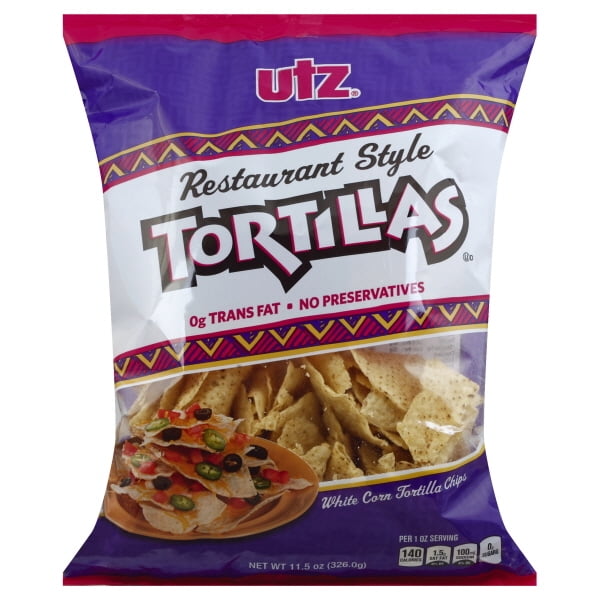 Utz Restaurant Style White Corn Tortilla Chips, 11.5 Oz.