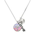 thumbnail image 1 of Delight Jewelry Silvertone Domed Multi Color CPhT - Love and Lock Charm Necklace, 18"+1", 1 of 4