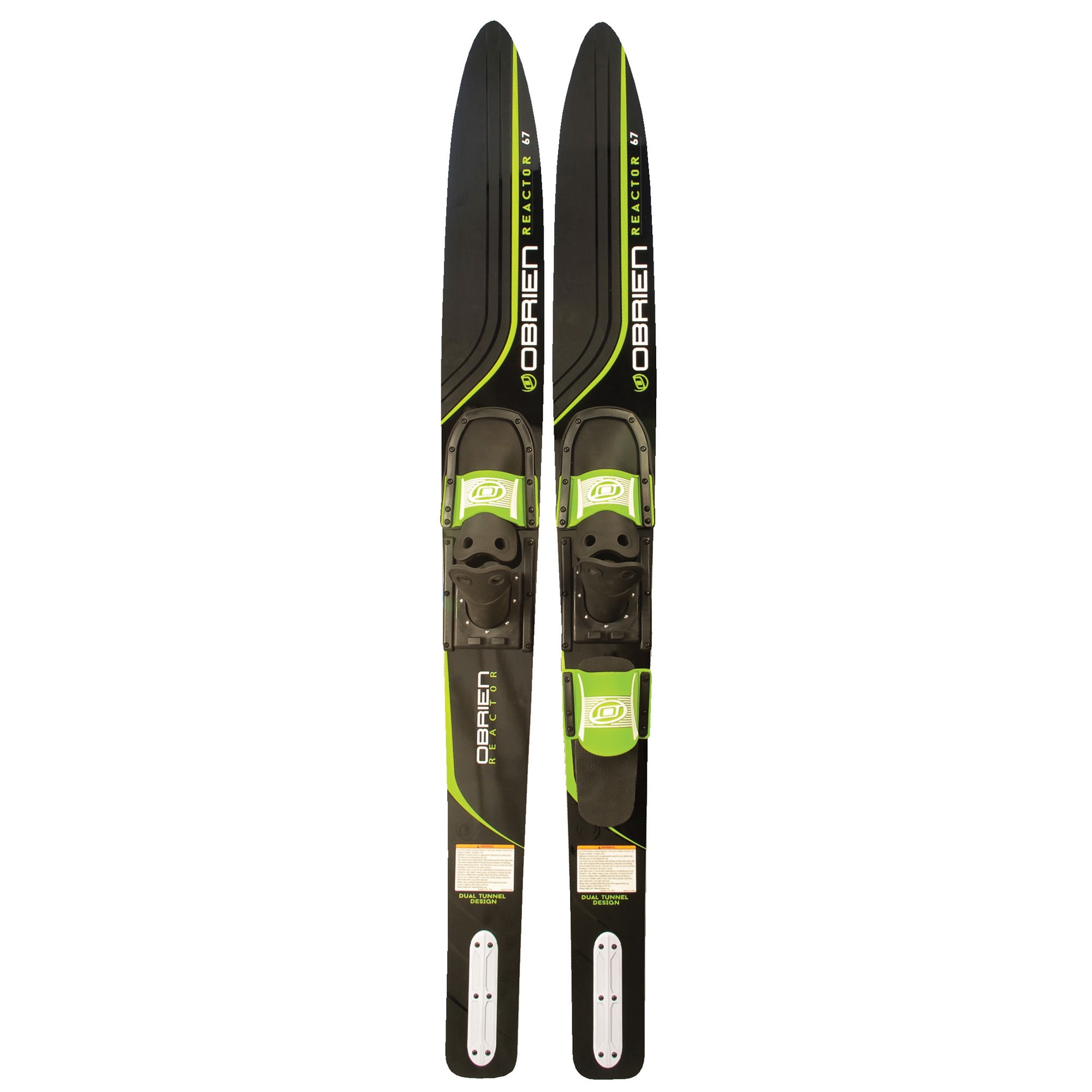 OBrien Reactor 67 Inch Combo Water Skis with 700 Adjustable Bindings, Green by O'Brien Watersports