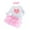 Pink, variant on Sngxgn Toddler Girl's 2 Piece Outfit Bow Front Long Sleeve Tee and Pleated Skirt Set(Hot Pink,L)