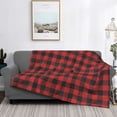 thumbnail image 2 of Rateoe Red Black Plaid Pattern Flannel Throw Blanket, Ultra-soft Blanket for Bed, Couch, Car, Hypoallergenic Anti-pilling blanket-50"x40"(Horizontal), 2 of 6