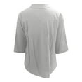 thumbnail image 3 of Hiiyo T-Shirt pour Femme Grande Taille à Manches 3/4, Col Ras du Cou, T-Shirt Ample Décontracté, Tailles TTTG, 3 of 4
