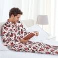 thumbnail image 6 of Picia Cute Chickens Pattern Men’s Long-Sleeve Sleepwear Set - Soft 2-Piece Loungewear with Pockets, Comfy PJs for Relaxing Nights-X-Large, 6 of 7