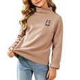 thumbnail image 4 of SELONE Mock Neck Sweatshirt Kids Long Sleeve Layering Top Comfy Knitted Solid Sweatshirts Girls Fall Outfits 1-12Y, 4 of 6