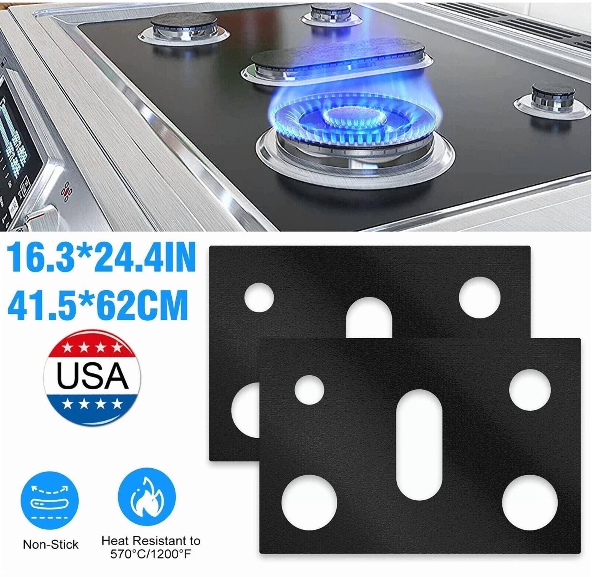 1Pc Gas Range Stove Top Burner Cover Protector Reusable Non-Stick Liner Kitchen