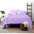 thumbnail image 2 of Pure Organic Cotton Sheets - Short Queen Size, Lilac Color, Bedsheet 1000-Thread-Count, 15 inch Deep Pockets, 2 of 7