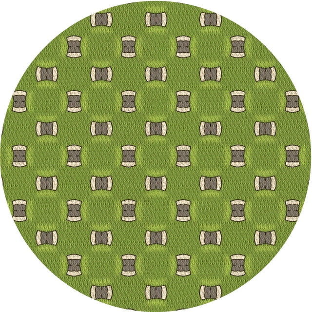 Ahgly Company Tapis Rond Lavable en Machine Intérieur Transitionnel Vert Pistache, 6 Pieds Rond