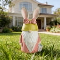 thumbnail image 3 of Outdoor Easter Decorations Blue Resin Gnome Rabbit Figurine for Home Garden Yard, 3 of 6