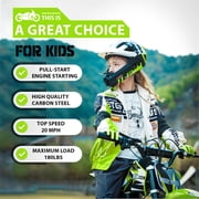 TOXOZERS 50cc Dirt Bike for Kids,Mini Pit Bike for Boys and Girls 8+,25 MPH Off Road Motor-Cycle with Disc Brakes,Green