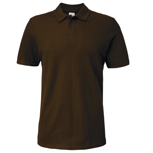 Gildan Softstyle - Polo doble pique manga corta hombre caballero (Chocolate Oscuro)