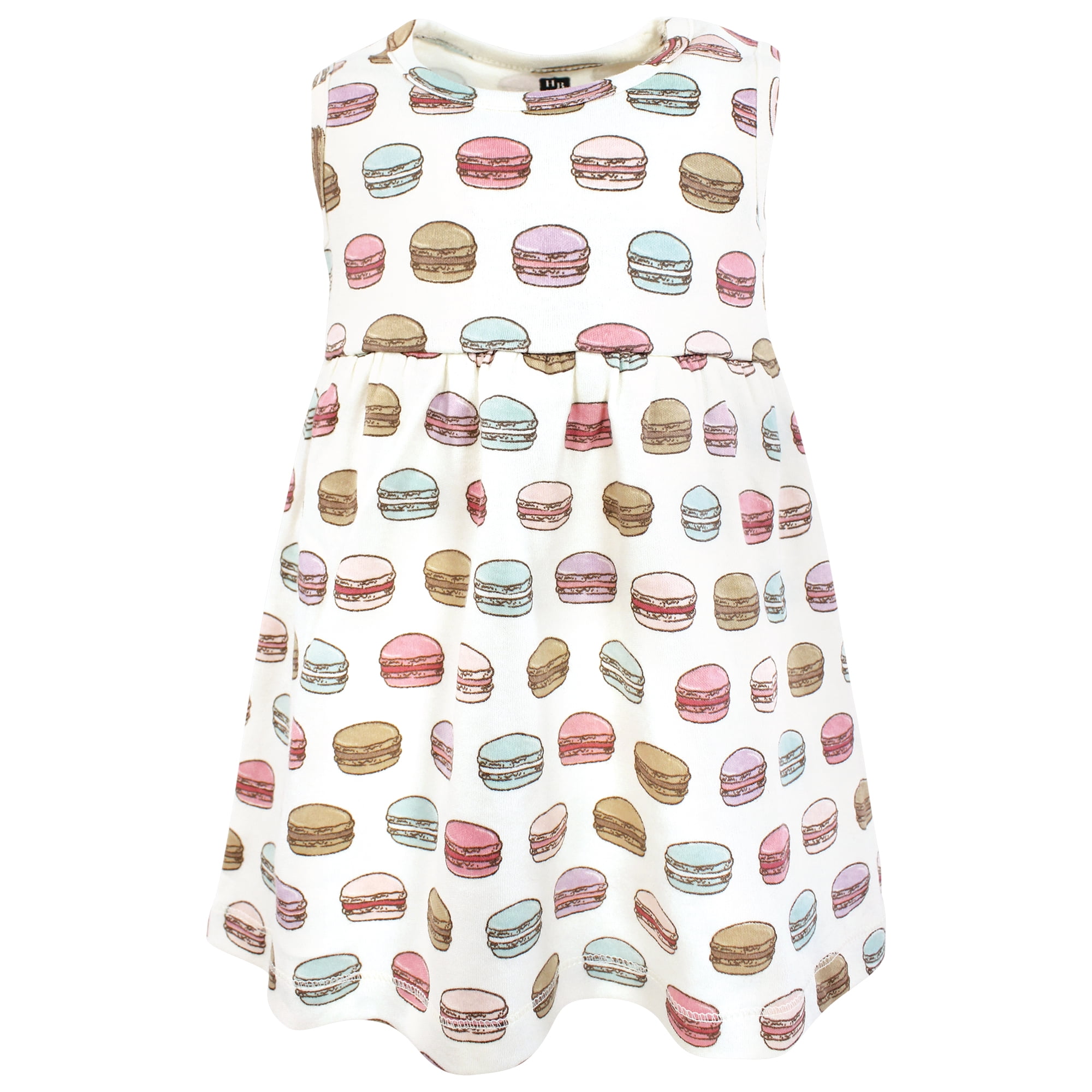 Hudson Baby Infant and Toddler Girls Cotton Dress and Cardigan Set, Macarons, 0-3 Months