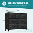 thumbnail image 5 of MCQ 7 Fabric Drawers, TV Cabinet Sideboard with 7 Fabric Drawers, Drawer Cabinet, Organization Furniture for Kitchen, Office, Hallway, Black, 5 of 8