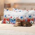 thumbnail image 3 of 4th of July Outdoor Waterproof Pillow Covers, Red Blue Independence Day Floral Star Vintage Decorative Rectangle Throw Pillowcase Sofa Cushion Sham for Patio/Couch/Chair, 20"x12" 2 Pack, 3 of 8