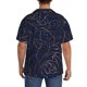 thumbnail image 3 of Balery Copper-Gold Gloss Outline Navy Dark Blue Camisa Casual de Manga Corta con Botones para Hombre, Texturizada, Estilo Cubano, para Playa, Verano-4X-Large, 3 of 5