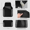 thumbnail image 4 of CAR GRAND Waterproof Faux Leather Carpet Car Floor Mats Universal Fit Anti-Slip Nibbs PVC Back Driver Heel Pad SUV, VAN Sedan Truck Set of 4 Pieses Leopard Print, 4 of 7
