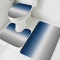 thumbnail image 3 of Navy Blue Gray Ombre Bath Mat 3 Piece Bathroom Rug Set, Modern Gradient Abstract Art Non Slip Bath Rug Contour Mat and Toilet Lid Cover, Absorbent Shower Mats Soft Bath Rugs and Mats Sets, 3 of 8