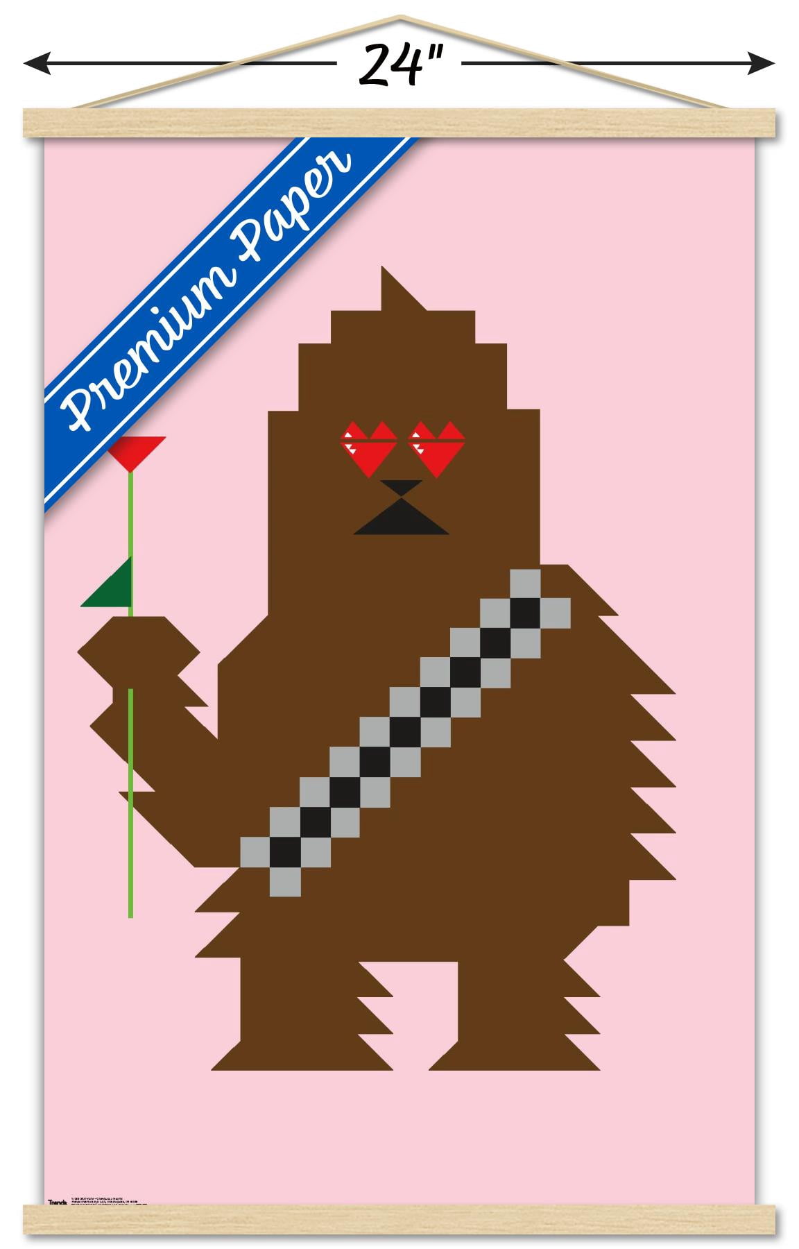 Star Wars: Saga - Chewbacca Hearts Wall Poster with Wooden Magnetic Frame, 22.375" x 34"